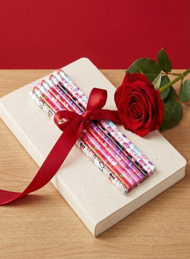 Nydotd 48pcs Bulk Valentines Day Pencils - Wooden Pencils with Erasers, Valentine's Exchange Gifts Goodie Bags Fillers Giveaways Heart Pattern - Image 4