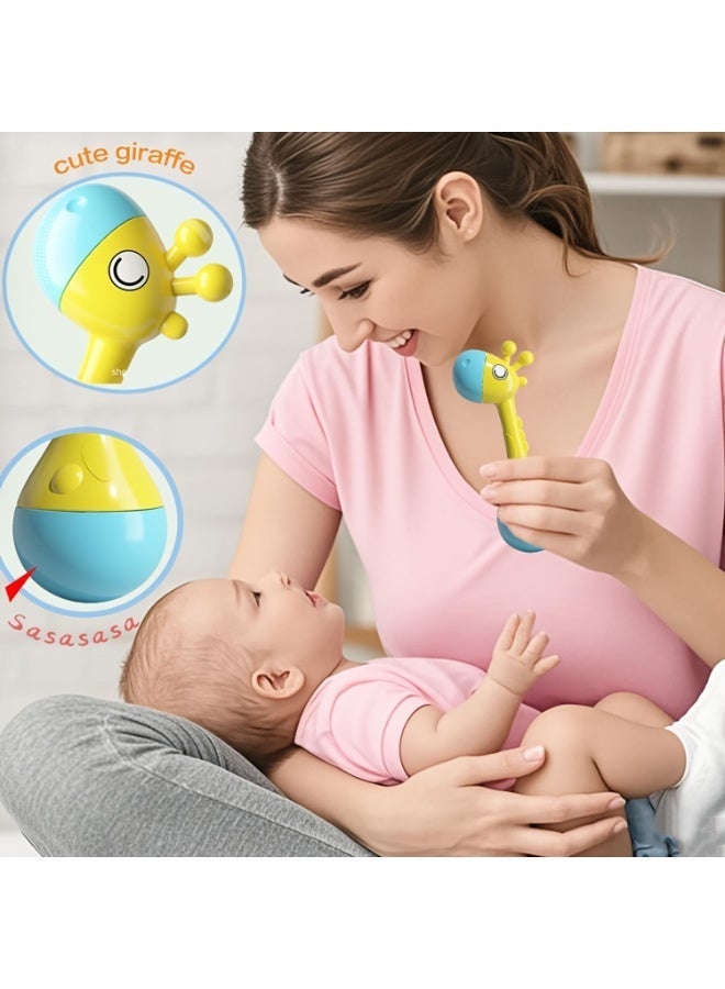 Essential Nursery Set (0–12 Months): Includes Engaging Educational Toys And A Cute Handheld Rattle Featuring Vibrant Animal Designs, Helping To Boost Motor Skills And Hand-Eye Coordination (2-Piece Set). - Image 4