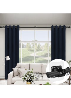 QXORE QXORE Upgrade Large Self Adhesive Curtain Poles No DrillingNail Free Adjustable Rod Bracket HoldersStick on Curtain Pole Holder for Home Kitchen Bathroom Hotel 10PCS Black  - Image 2