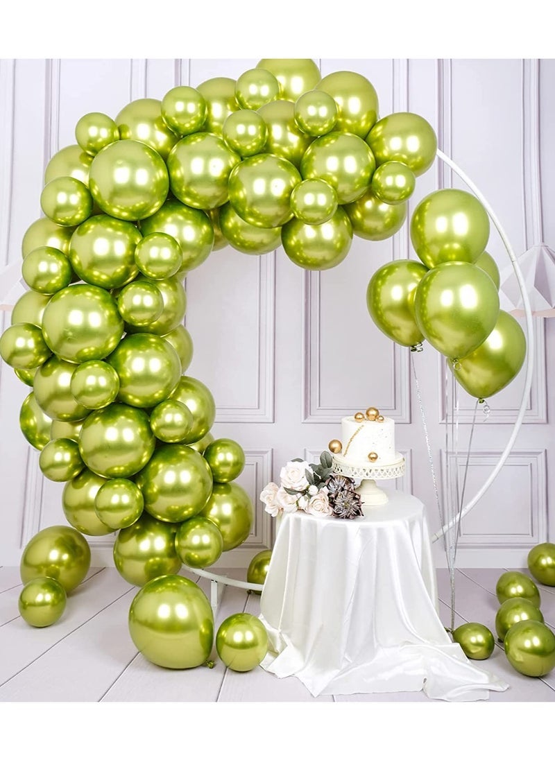 JOLLITY LLC Metallic Chrome Balloons 50 Pcs 12 Inch Helium Shiny Thicken Latex Party Decoration (Chrome Lime) - Image 1