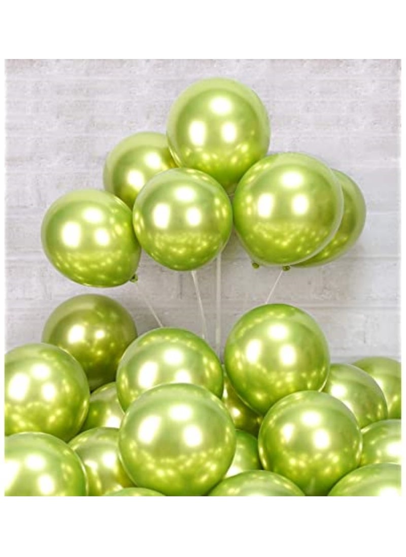 JOLLITY LLC Metallic Chrome Balloons 50 Pcs 12 Inch Helium Shiny Thicken Latex Party Decoration (Chrome Lime) - Image 2