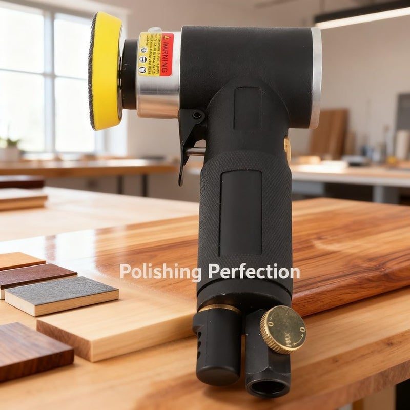 Small Angle Grinder Air Sander Pneumatic Polisher 3 Inch - Lightweight Low Vibration, Speed Adjustable for Fine Polishing and Waxing on Wood, Metal, Car Detailing - Image 2