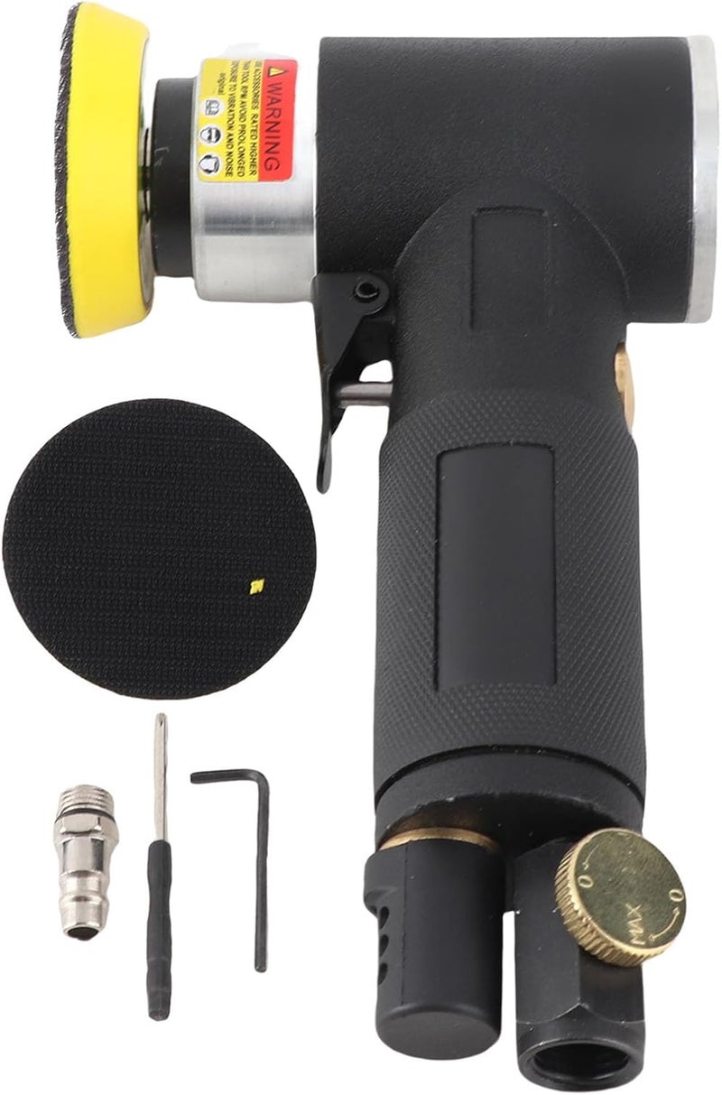 Small Angle Grinder Air Sander Pneumatic Polisher 3 Inch - Lightweight Low Vibration, Speed Adjustable for Fine Polishing and Waxing on Wood, Metal, Car Detailing - Image 1