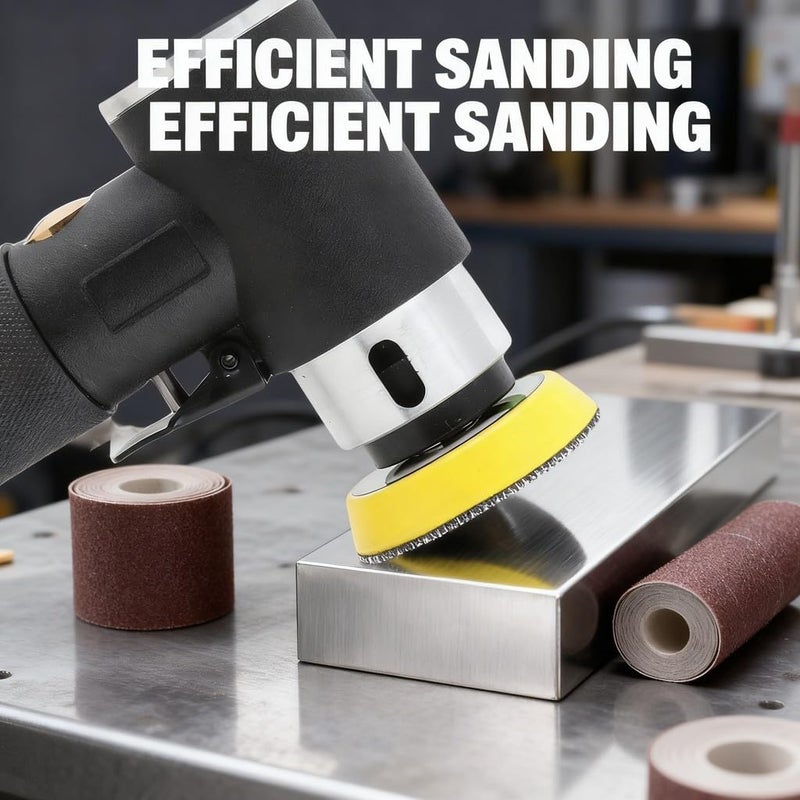 Small Angle Grinder Air Sander Pneumatic Polisher 3 Inch - Lightweight Low Vibration, Speed Adjustable for Fine Polishing and Waxing on Wood, Metal, Car Detailing - Image 3