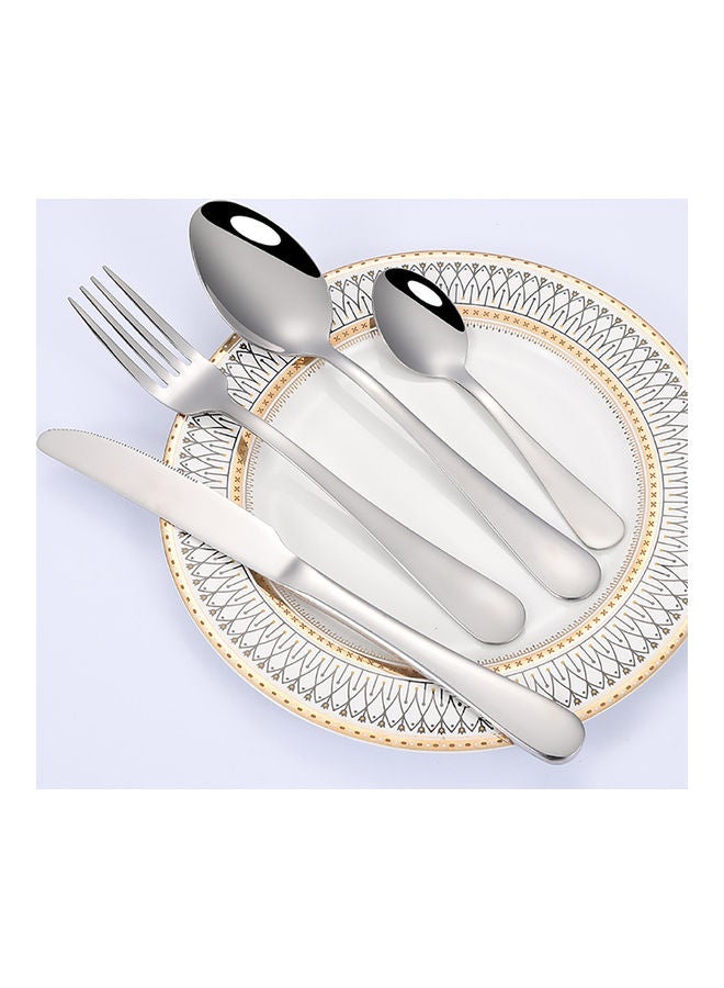 24-Piece Stainless Steel Cutlery Set Silver 23.2cm - Image 3