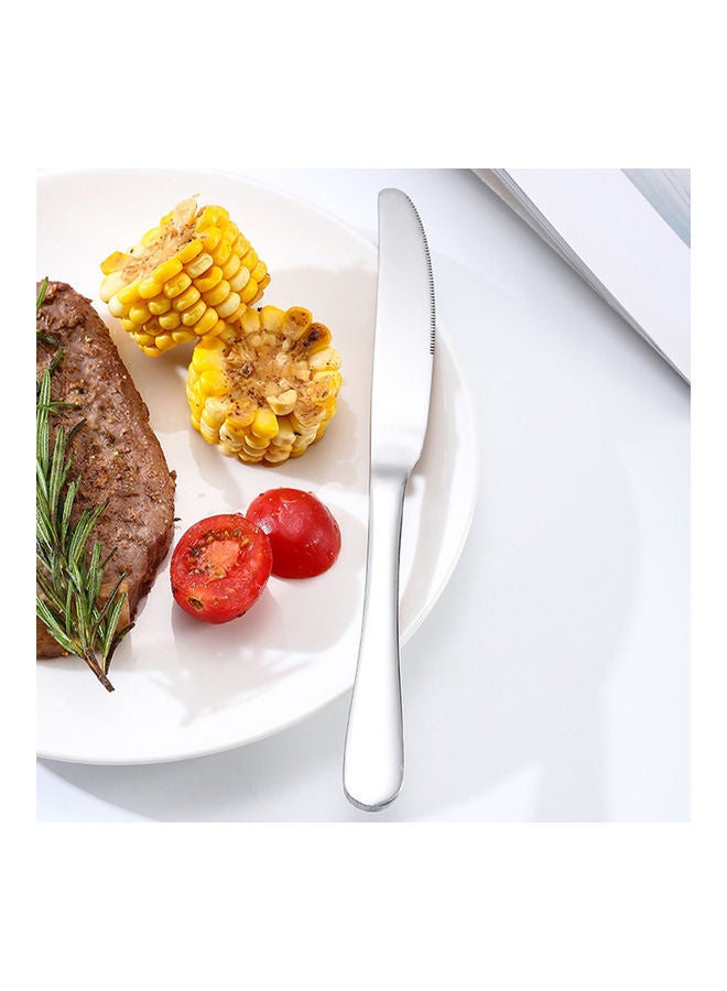 24-Piece Stainless Steel Cutlery Set Silver 23.2cm - Image 4