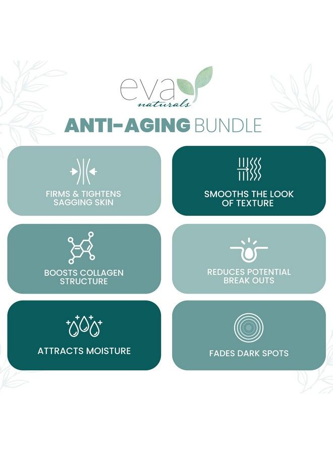 Eva Naturals Antiaging Serum Bundle Vitamin C Serum Hyaluronic Acid Serum And Retinol Serum Facial Skin Care Products Hydrate Wrinkles Lines Acid Serum Vitamin C Serum Serum For Face  - Image 3