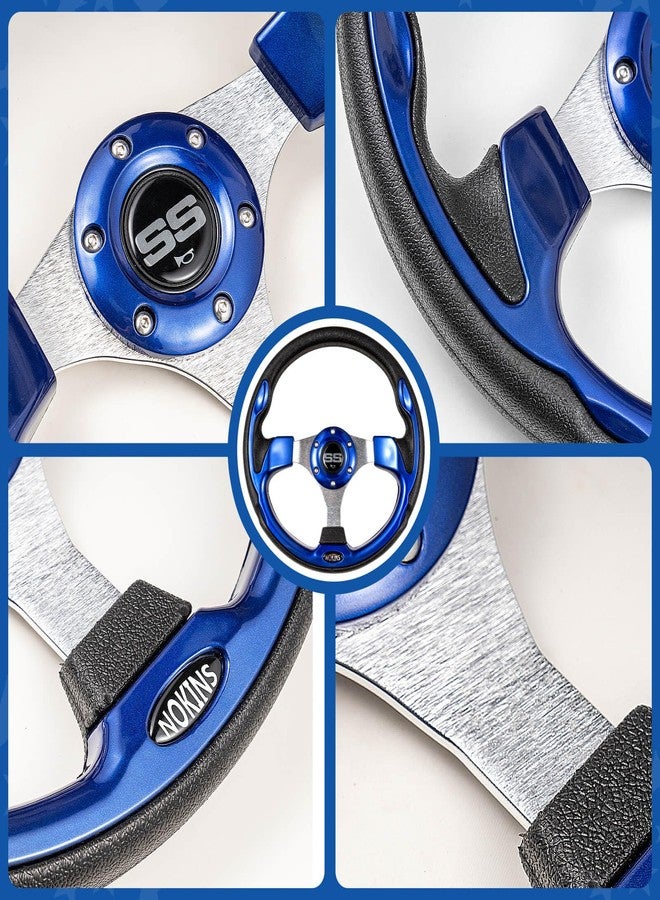 NOKINS 12.5" Universal Golf Cart Steering Wheel, Fit EZGO TXT&RXV Club Car DS&Precedent Yamaha, Most Golf Carts (Blue) - Image 3