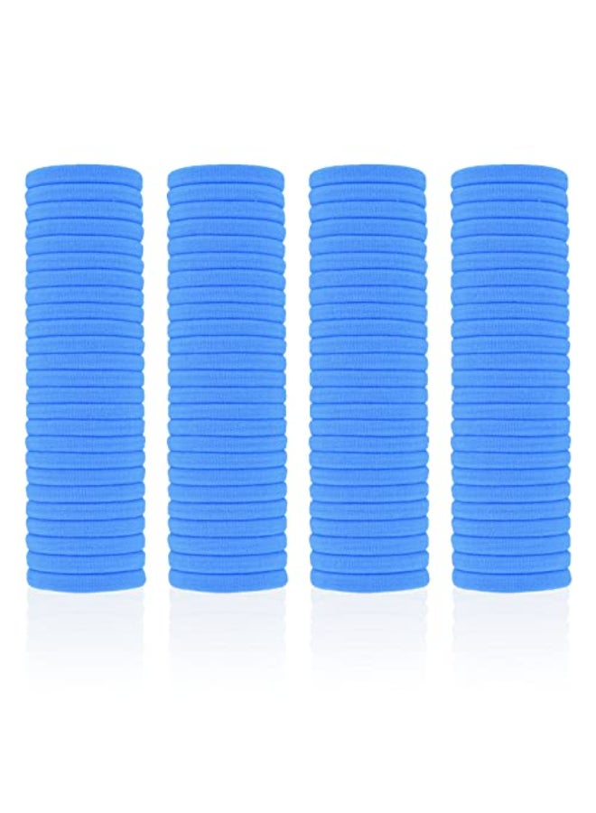 PIDOUDOU 100 Pack Seamless Hair Ties for Women Girls Ponytail Holders for Thick Hair Blue - Image 1
