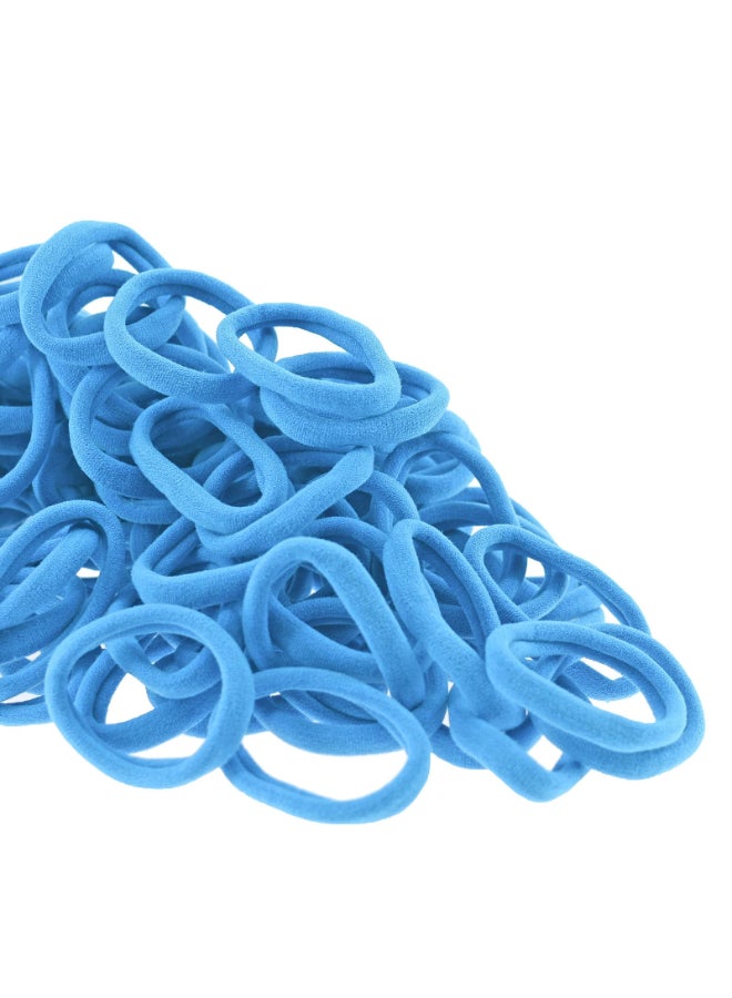 PIDOUDOU 100 Pack Seamless Hair Ties for Women Girls Ponytail Holders for Thick Hair Blue - Image 4