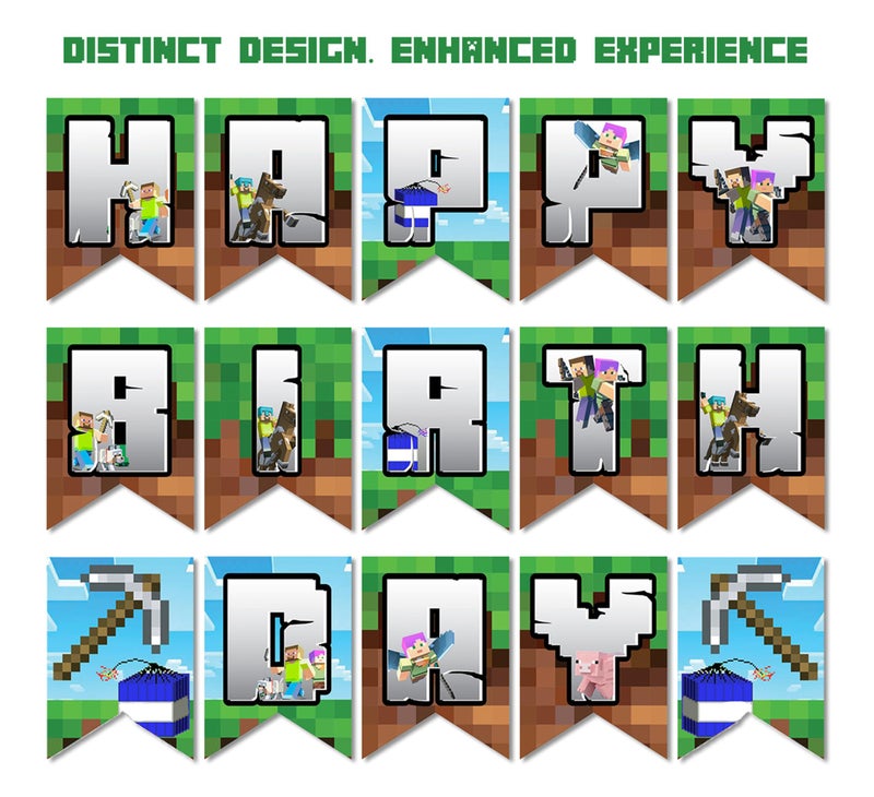 لافتة عيد ميلاد سعيد من IndoTribe مثبتة مسبقًا - 10 أقدام ديكورات عيد ميلاد لعبة فيديو Pixel Bday ديكورات خلفية عامل المنجم ديكورات عيد الميلاد Pixel ديكورات حفلات Miner Gamer - Image 5