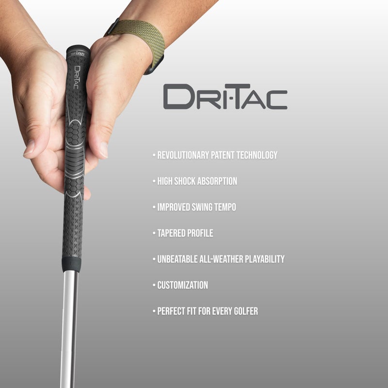 Winn Dri-Tac Oversize (+1/8â€) Dark Gray Golf Grips (9-Piece Bundle) - Image 5
