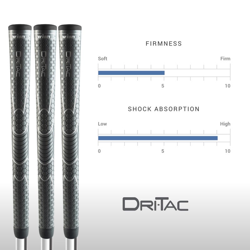 Winn Dri-Tac Oversize (+1/8â€) Dark Gray Golf Grips (9-Piece Bundle) - Image 4