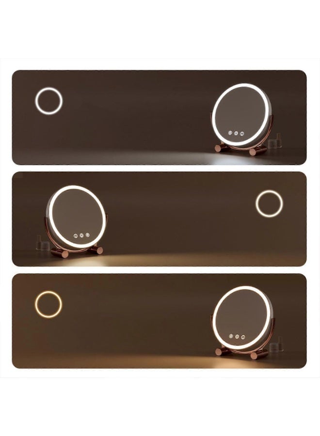 ARABIQO 10x9 Inch Lighted Vanity Mirror, 3-Color Dimmable LED Makeup Mirror with Touch Control, 360° Rotation Tabletop Mirror for Bedroom & Travel, Portable Smart Beauty Mirror for Desk or Dressing Table - Image 5