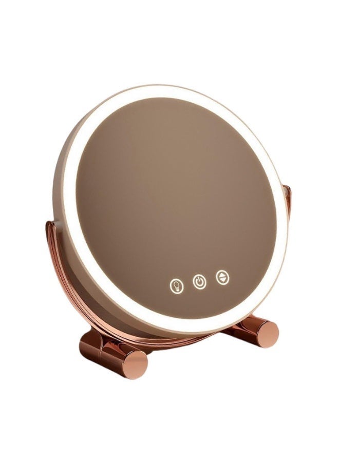 ARABIQO 10x9 Inch Lighted Vanity Mirror, 3-Color Dimmable LED Makeup Mirror with Touch Control, 360° Rotation Tabletop Mirror for Bedroom & Travel, Portable Smart Beauty Mirror for Desk or Dressing Table - Image 2