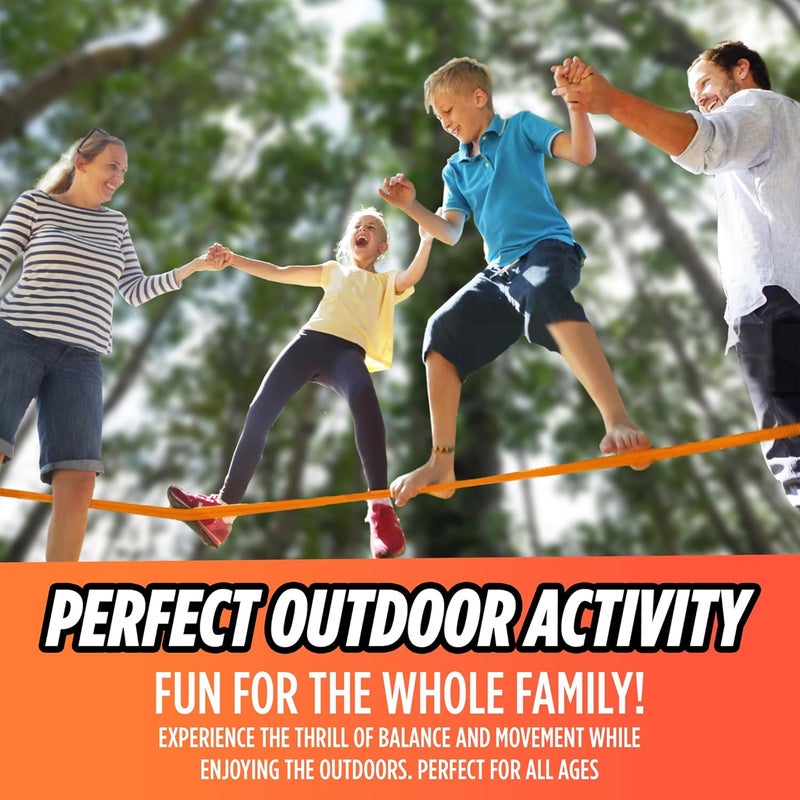 Trailblaze Complete Slackline Kit with Training Line - 60ft Slack Lines for Backyard for Kids and Adults, Wider Tree Protectors - Ninja Slackline Kit for Kids Outdoor Play Equipment - Image 2
