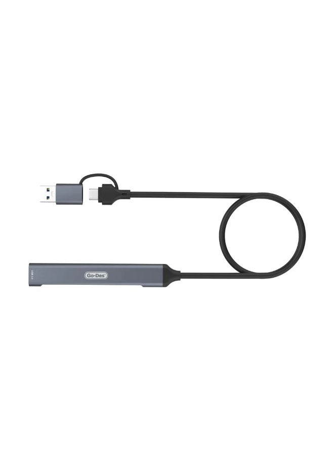 Go DESI Go-Des 7-in-2 USB Hub Docking Station – High-Speed 7 Ports USB 3.0/2.0 Type-C Adapter for Laptop & PC – Multiport Cable Adapter for Data Transfer & Charging - Image 3