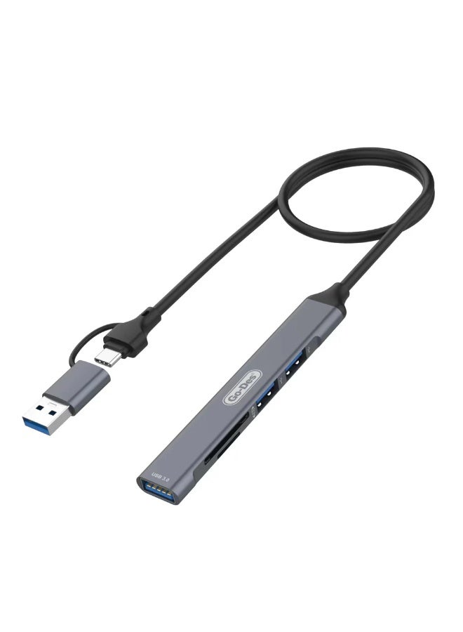 Go DESI Go-Des 7-in-2 USB Hub Docking Station – High-Speed 7 Ports USB 3.0/2.0 Type-C Adapter for Laptop & PC – Multiport Cable Adapter for Data Transfer & Charging - Image 4
