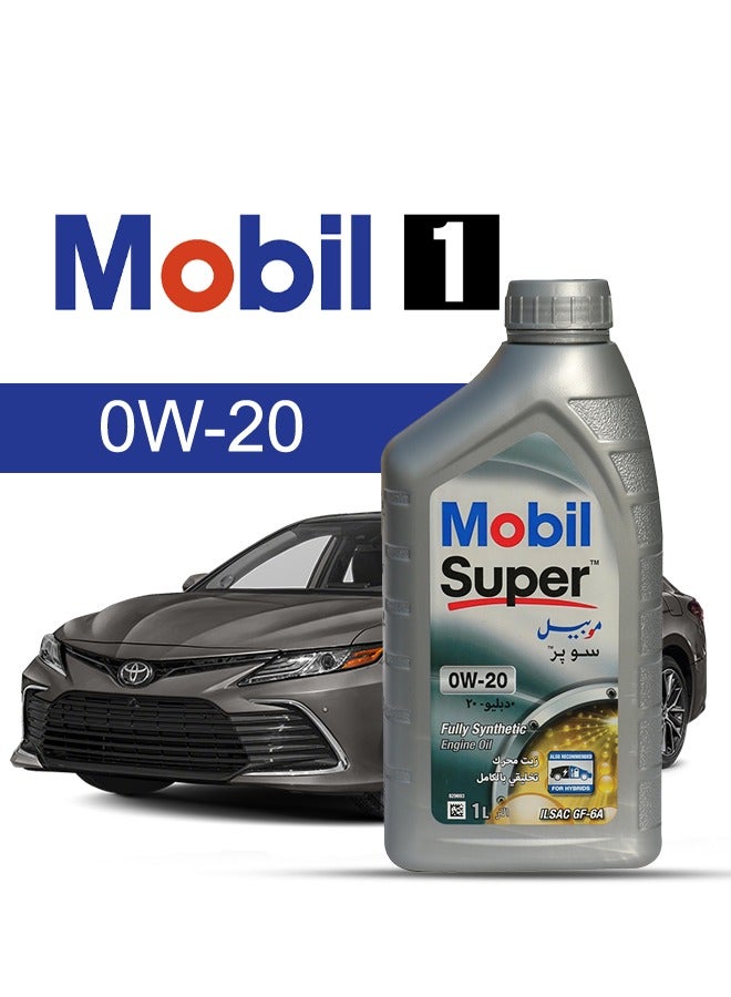 موبيل زيت محرك سيارة تويوتا، كامري 2024 - 2009 - لزوجة 0w20 موبيل سوبر 5 لتر، مع فلتر زيت المحرك - 2009 2010 2011 2012 2013 2014 2015 2016 2017 2018 2019 2020 2021 2022 2023 2024