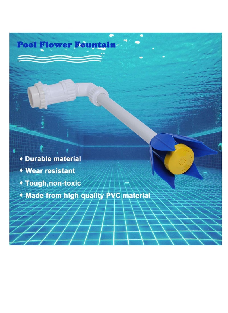 Excefore - Pool Fountain, Swimming Pool Flower Fountain, 360Degree Floating Spray Head, Water Fun Sprinkler Above Ground Pool, Waterfalls Chiller Return Aerator Flower Shape Wall-Mounted Pond Accessories - Image 1