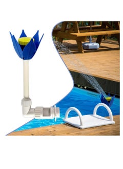 Pool Fountain, Swimming Pool Flower Fountain, 360Degree Floating Spray Head, Water Fun Sprinkler Above Ground Pool, Waterfalls Chiller Return Aerator Flower Shape Wall-Mounted Pond Accessories