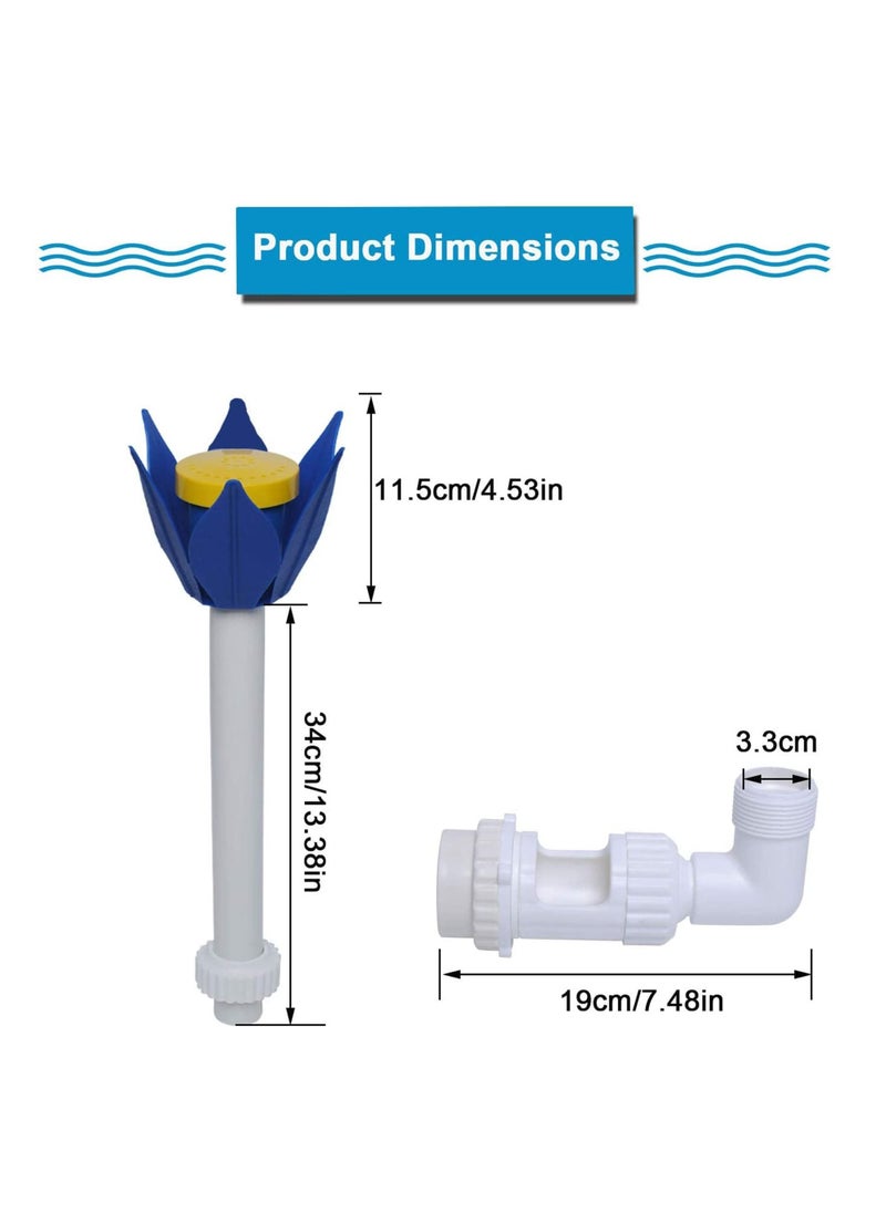 Excefore - Pool Fountain, Swimming Pool Flower Fountain, 360Degree Floating Spray Head, Water Fun Sprinkler Above Ground Pool, Waterfalls Chiller Return Aerator Flower Shape Wall-Mounted Pond Accessories - Image 1
