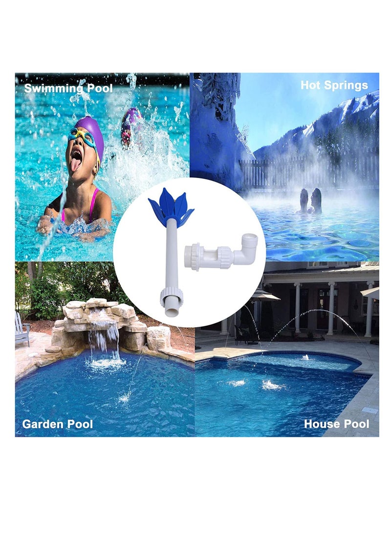 Excefore - Pool Fountain, Swimming Pool Flower Fountain, 360Degree Floating Spray Head, Water Fun Sprinkler Above Ground Pool, Waterfalls Chiller Return Aerator Flower Shape Wall-Mounted Pond Accessories - Image 1