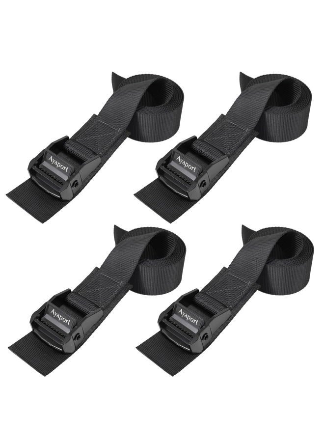 Ayaport Lashing Straps with Buckles Adjustable Cam Buckle Tie Down Cinch Strap for Packing Black 4 Pack - Image 1