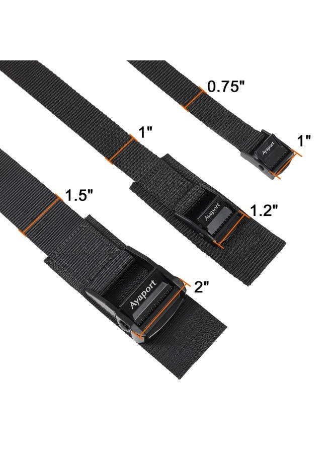 Ayaport Lashing Straps with Buckles Adjustable Cam Buckle Tie Down Cinch Strap for Packing Black 4 Pack - Image 5