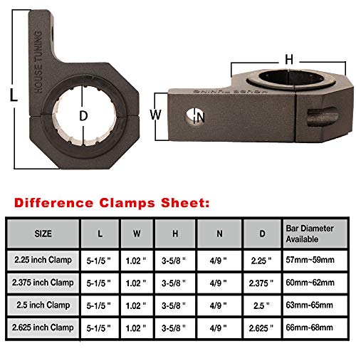 HOUSE TUNING Roll Bar Clamps (2.25" - Pack 4), 2 1/4" Roll Bar Mounts, LED Light Mount Clamp - Image 2