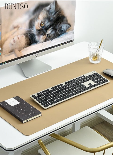 Leather Desk Pad Protector Office Desk Mat Large Mouse Pad Non-Slip Leather Desk Blotter Laptop Desk Pad, Waterproof Desk Writing Pad for Office and Home