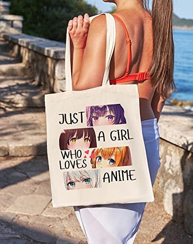 LANBAIHE Just A GL Who Loves Anime Tote Bag, Anime Merch Birthday Gifts, Reusable Tote Bag Gifts for Her (2LTBG06) - Image 3