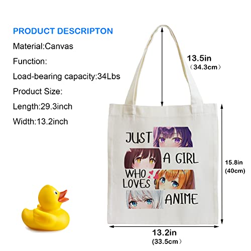 LANBAIHE Just A GL Who Loves Anime Tote Bag, Anime Merch Birthday Gifts, Reusable Tote Bag Gifts for Her (2LTBG06) - Image 2