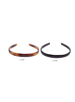 Fodattm Fodattm Set of 2 Women Hard Plastic Headband Hair Hoop Black and Brown High-grade Headwear Hairband (Style B#)  - Image 2