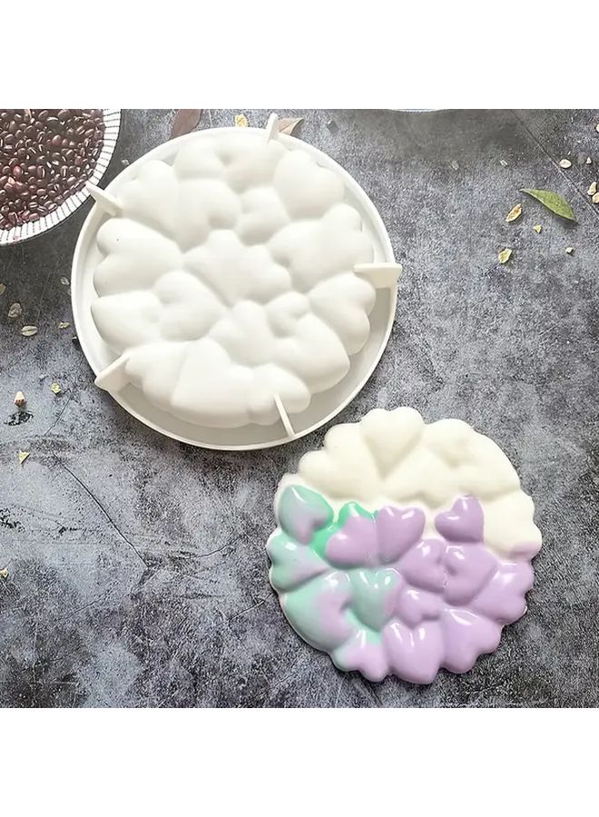 Romantic Heart Shaped Cake Mold Silicone Baking Tray Easy Demolding Kitchen Accessory for Christmas Halloween Festival - Image 1