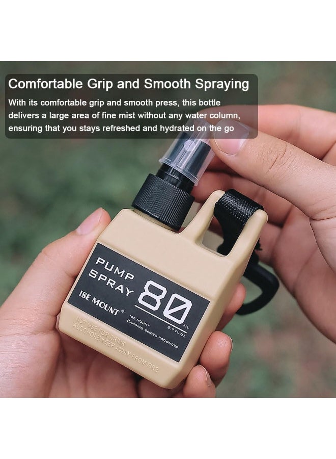 زجاجة رش 80 مل للتخييم والمشي لمسافات طويلة، زجاجة رش محمولة للسفر، زجاجة صغيرة قابلة للتوصيل، زجاجة رش من نوع الضغط - Image 4