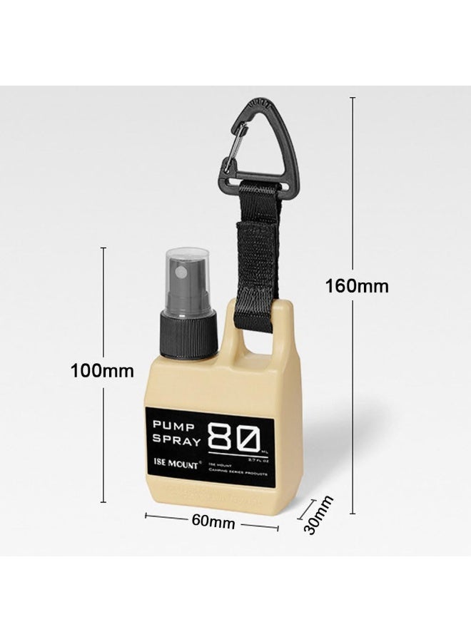 زجاجة رش 80 مل للتخييم والمشي لمسافات طويلة، زجاجة رش محمولة للسفر، زجاجة صغيرة قابلة للتوصيل، زجاجة رش من نوع الضغط - Image 2