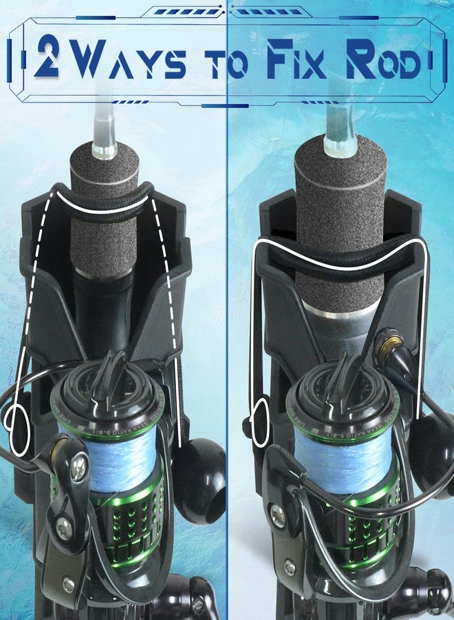 HLOGREE 𝐌𝐄𝐂𝐇𝐀-𝐗 4PCS Rod Holder for Boat,Wall Mounted Boat Rod Holders for Fishing,Fishing Tube Rod Holder for Boats,Garage,Cooler,Trailer,Pole Holders Side Mount for Storage with Scews & 8 Ball Bungees - Image 2