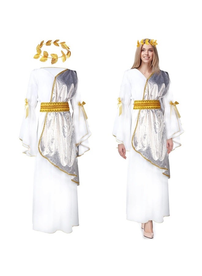 Geyoga 2 Pcs Women's Toga Costume, Include Greek Dress and Roman Crown Leaf Wreath (2X-Large) - Image 1