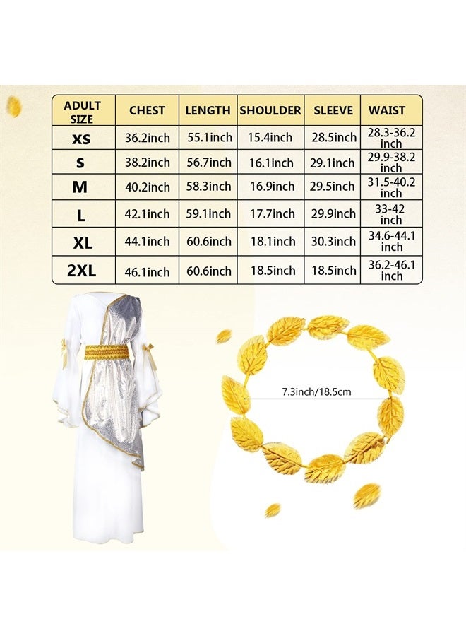 Geyoga 2 Pcs Women's Toga Costume, Include Greek Dress and Roman Crown Leaf Wreath (2X-Large) - Image 2