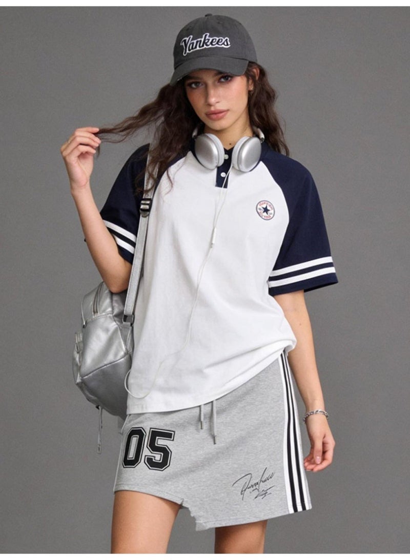 كونفرس CONVERSE الكلاسيكية | أكاديمية لون الرياح Polo قميص قصير الأكمام الذكور والنساء نفس النوع التنفس البارد الأدوات - Image 1