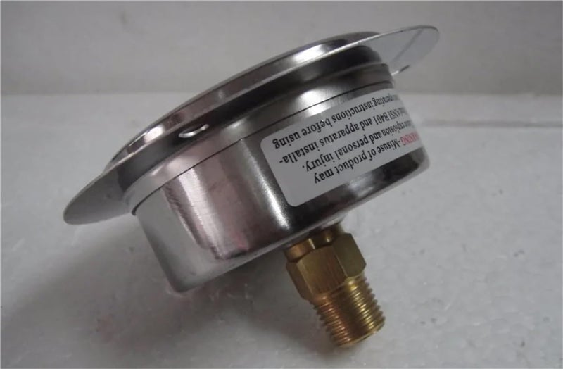 مقياس ضغط نحاسي 60 مم 2.5 بوصة مع شفة أمامية 10 كجم مقاوم للصدمات ومملوء بالزيت - Image 5