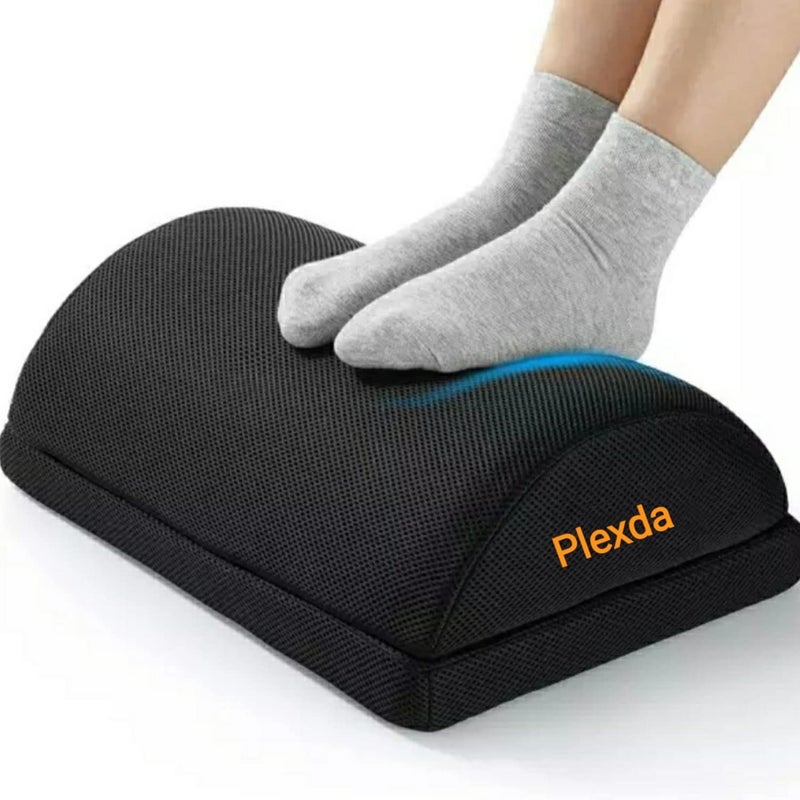 Plexda Adjustable Foot Rest Under Desk with Added Height Ergonomic Footrest Pillow for Office Chair Leg Resting Cushion Stool Under Table and Sofa with Washable Mesh Cover Adjustable Foot Rest
