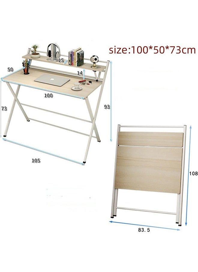 Generic - In House Folding Computer Desk, Multi Purpose Foldable Study Desk Workstation Game Table Home Office Simple Laptop Writing No Assembly Required - Image 1
