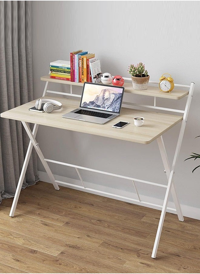 Generic - In House Folding Computer Desk, Multi Purpose Foldable Study Desk Workstation Game Table Home Office Simple Laptop Writing No Assembly Required - Image 1