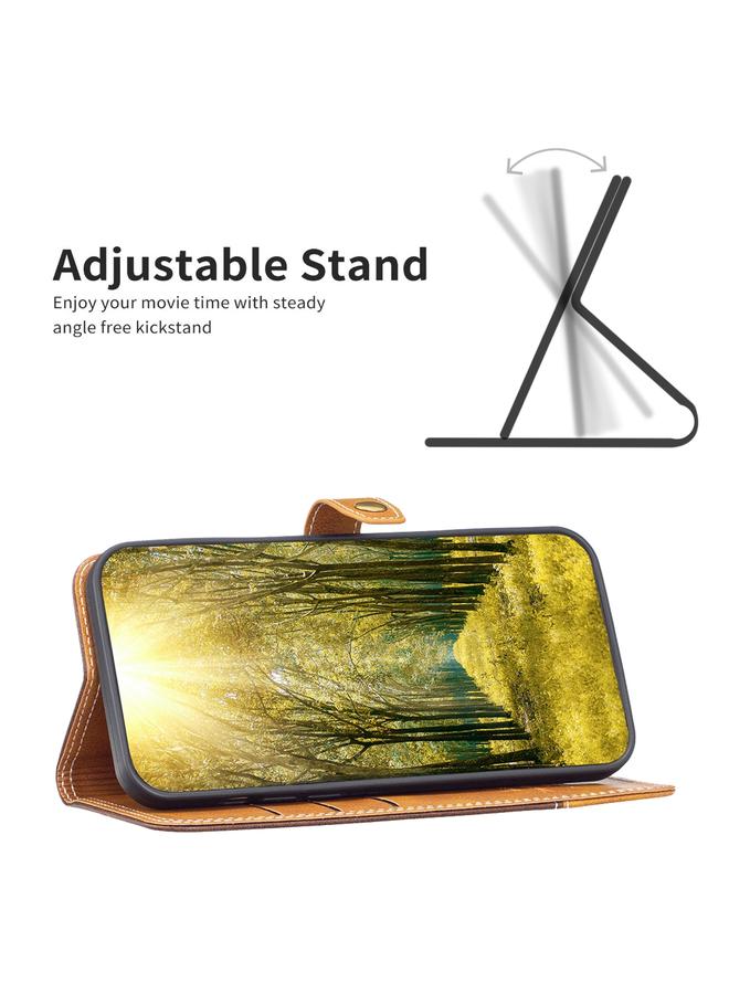 اس-توب جراب لهاتف OPPO A94 4G مصنوع من الجلد بخيوط خياطة مزدوجة متناسقة الألوان - Image 4