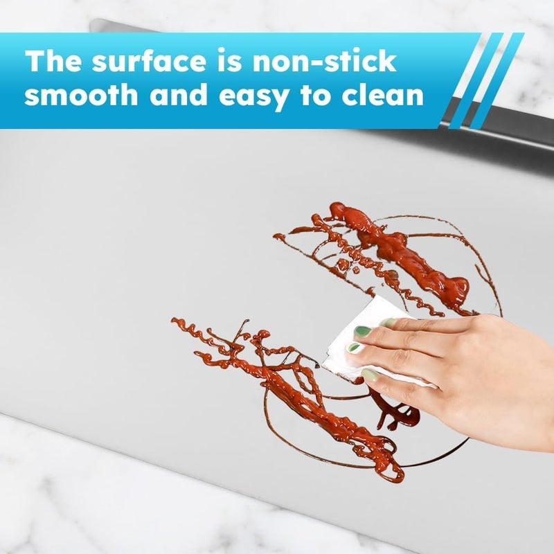 GO Store Premium (35 X 30 CM) StainlessSteel Countertop Chopping Board for Kitchen, Food-Grade Stainless Steel, Ideal for Vegetables, Fruits, Meat, Baking, Non-Slip, Anti-Bacterial - Image 4