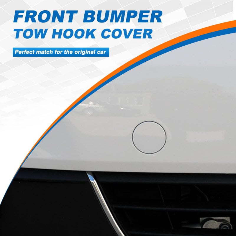 CZShiYue CZShiYue Front Bumper Tow Hook Cover Towing Eye Cap for VW Jetta 2011 2012 2013 2014 5C6807241 5C6807241B (White, Right Passenger Side) Xinpinsai - Image 2