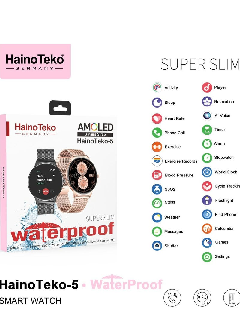 Haino Teko Haino Teko 5 waterproof  GPS Smartwatch With 3 pairs Strap