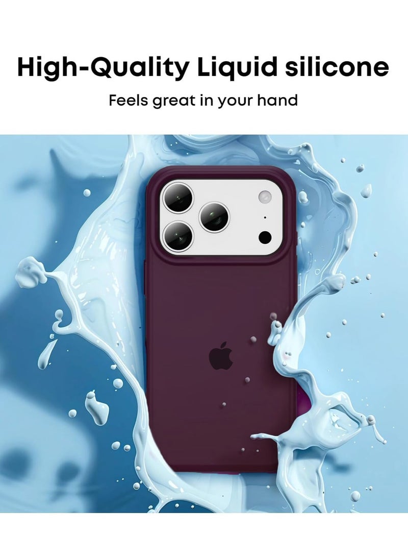 iPhone 17 Pro Max Case Liquid Soft Silicone iPhone 17 Pro Max Cover Anti Scratch with Inside Microfiber Lining Shockproof Protective Phone Case for iPhone 17 Pro Max - Image 3